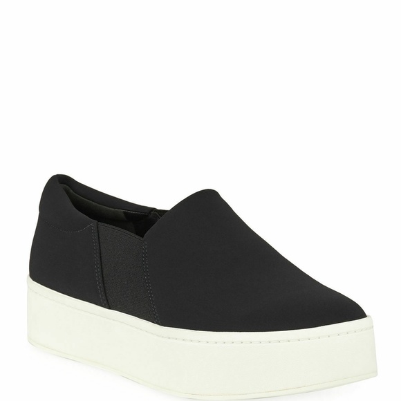 Vince Shoes - Vince Warren Black Micro Stretch Platform Sneaker